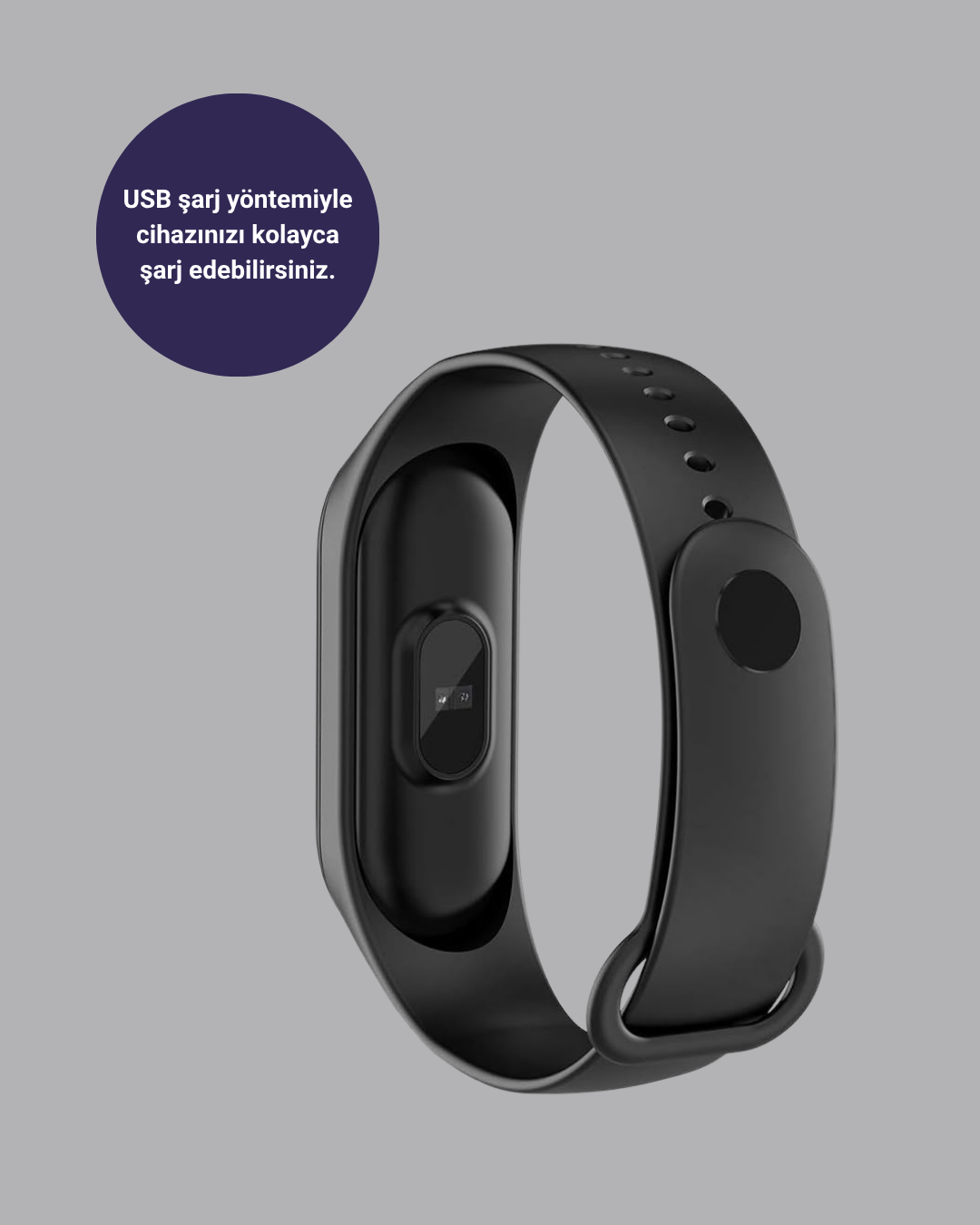 aktif yaşam tarzını benimseyen kullanıcılar için tasarlanmış modern bir sağlık ve spor takip cihazıdır. 0.96 inç ekranıyle bildirimleri ve sağlık verilerini net şekilde gösterirken