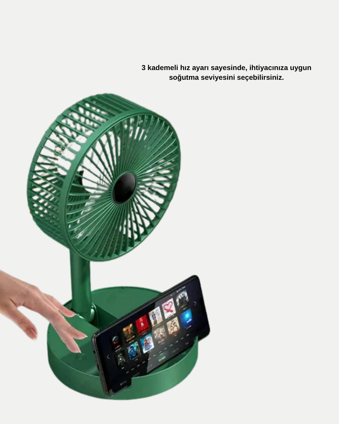 kompakt yapısı ve güçlü hava akışıyla sıcak günlerde her yerde serinlik sağlar. Ürün