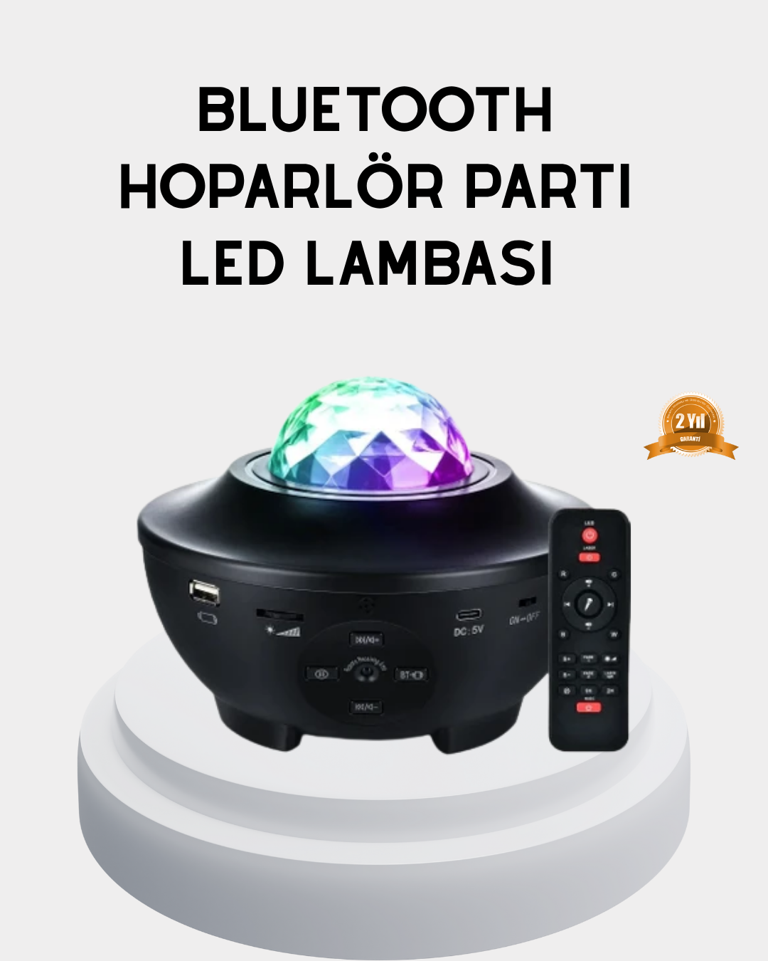 LED Yıldızlı Projektör Galaxy Modlu Renk ve Parlaklık Ayarlı Gece Lambası