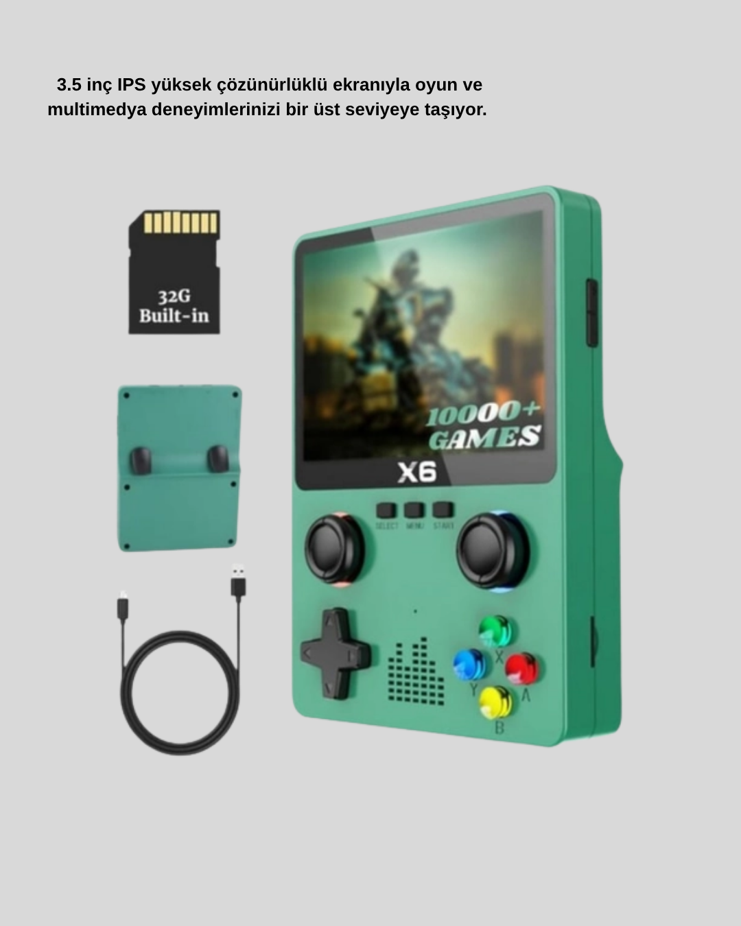 güçlü IPS ekran yapısı ve ergonomik kontrol tasarımıyla oyun keyfini her ortamda sorunsuz bir şekilde yaşamanız için geliştirilmiştir. 3.5 inç genişliğindeki IPS ekran