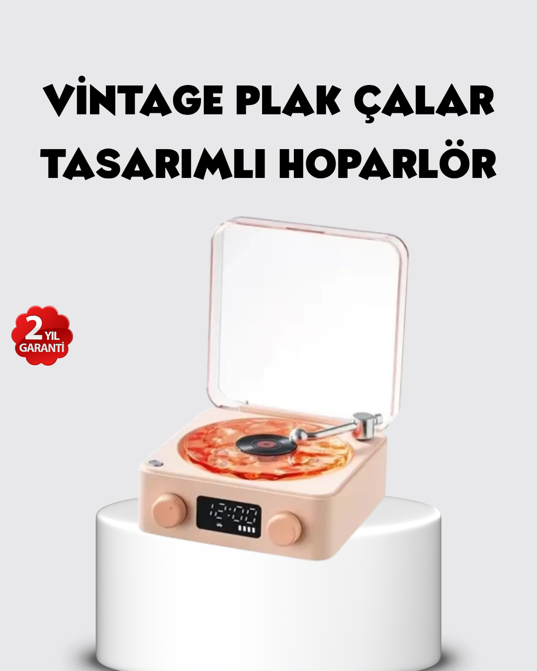 Bluetooth Hoparlörlü Gece Lambası Dijital Saatli Şeffaf Su Dalgası Işıklı Dekoratif