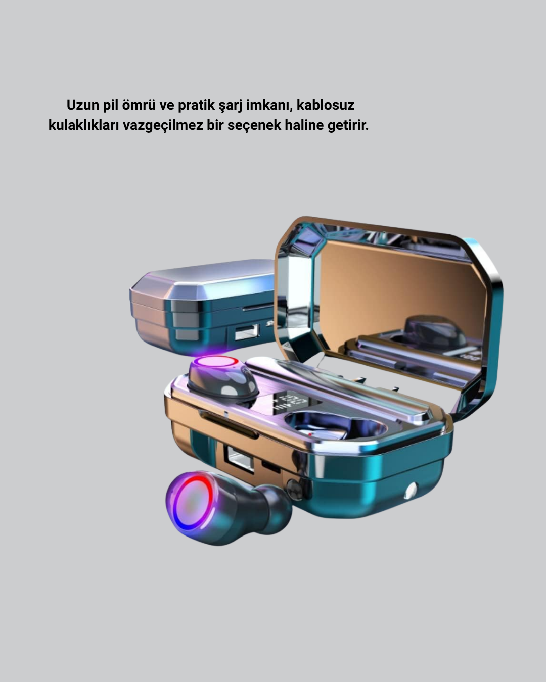 hızlı şarj kapasitesi ve ergonomik yapısıyla bu kablosuz kulaklık