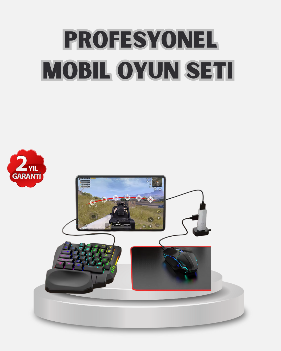 Android Uyumlu Mobil Oyun Kiti 5in1 Klavye Mouse Dönüştürücü Gecikmesiz FPS Set
