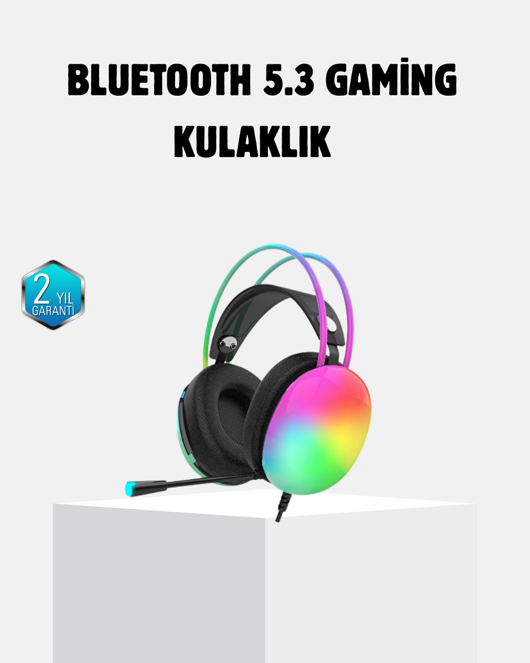 Kablosuz Gaming Kulaklık RGB Aydınlatmalı Bluetooth 5.3 Uzun Pil Ömürlü