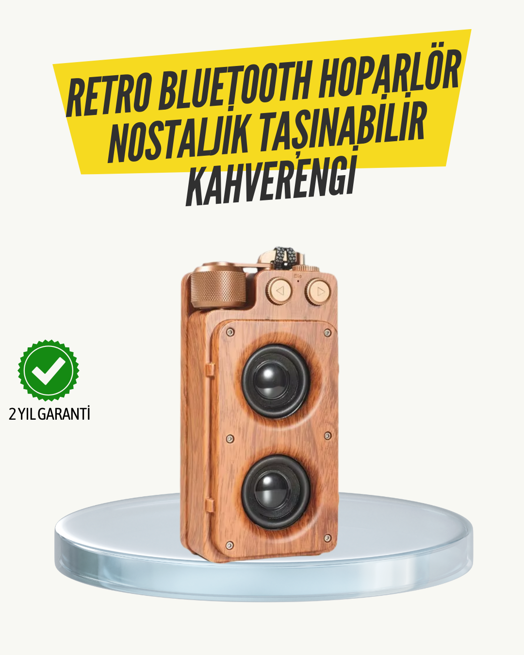 Klasik Görünümlü Bluetooth Hoparlör 360 Derece Stereo ve FM Radyo