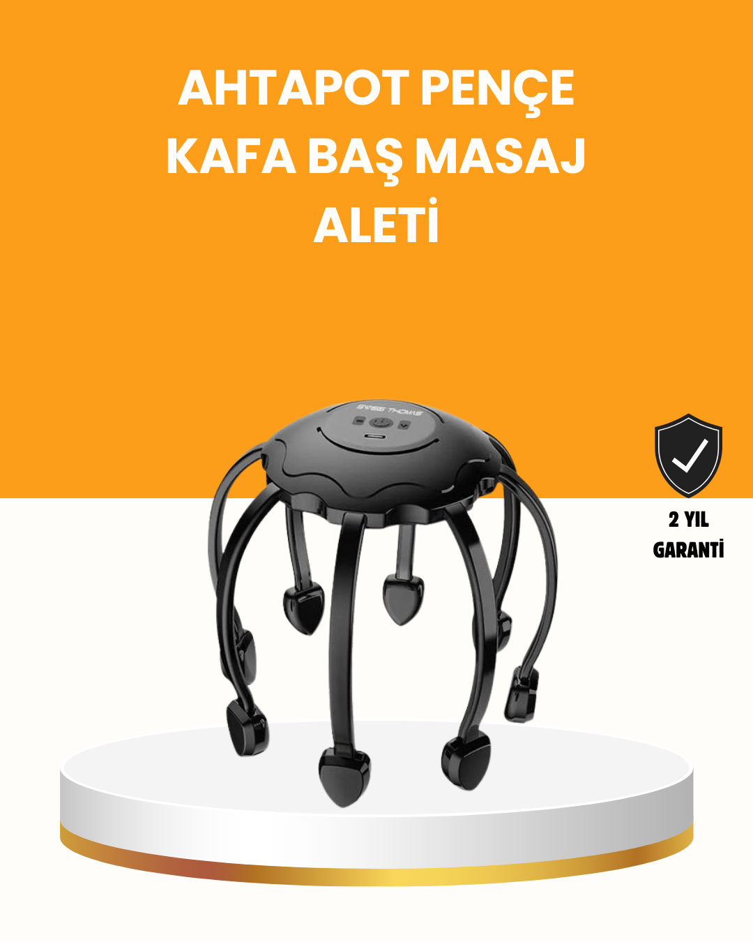 Saç Derisi Masaj Aleti 8 Bağımsız Kol 3 Modlu Derin Rahatlama