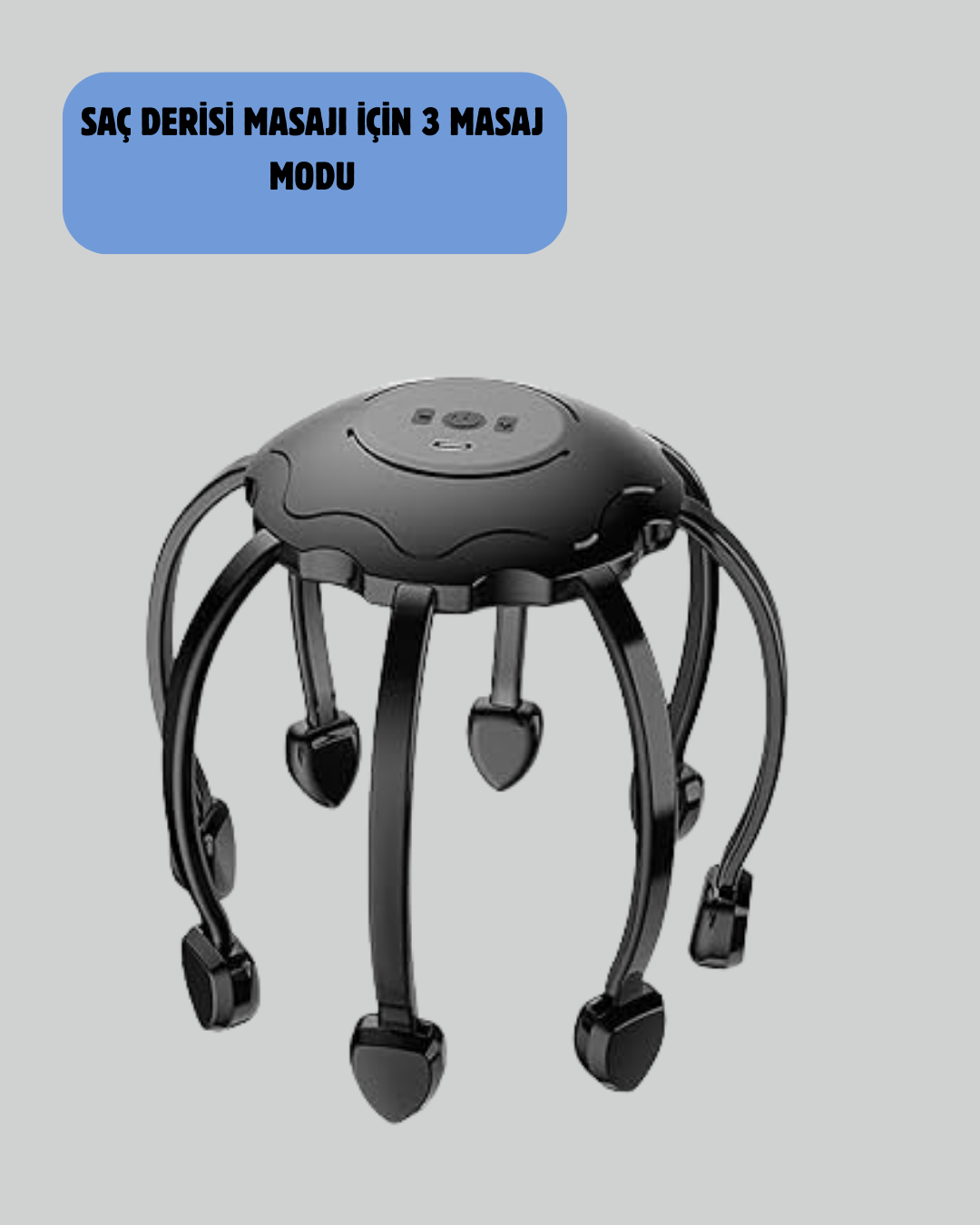 saç derisi ve baş kaslarını tamamen saran yenilikçi 8 motorlu masaj kolları sayesinde günün tüm stresini üzerinizden alır. 360 derece çok yönlü masaj teknolojisi