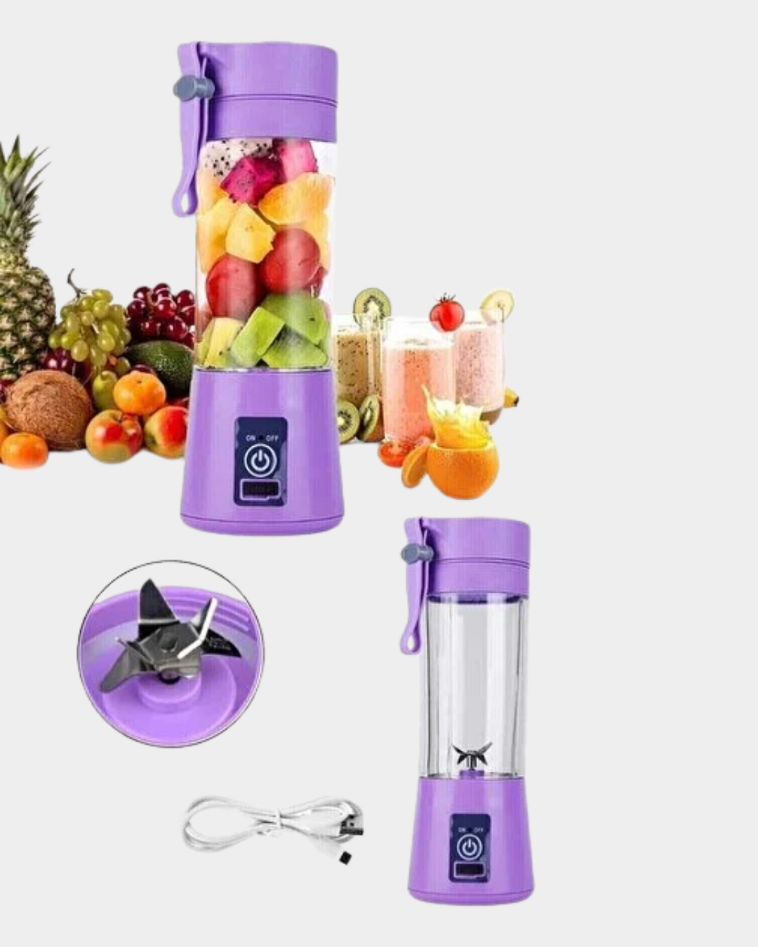 Pratik kullanım ve maksimum taşınabilirlik sunan USB şarjlı mini smoothie blender