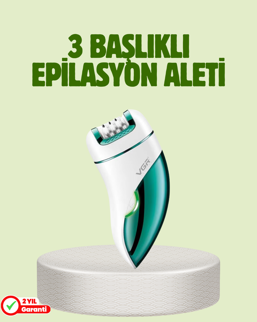 Çok Fonksiyonlu Epilatör 600mAh 90 Dakika Kullanım LED Metal Başlık Su Geçirmez