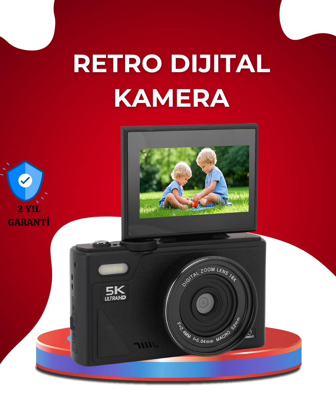 5K Ultra HD Kamera Gülümseme Algılama Otofokus 18x Optik Zoom