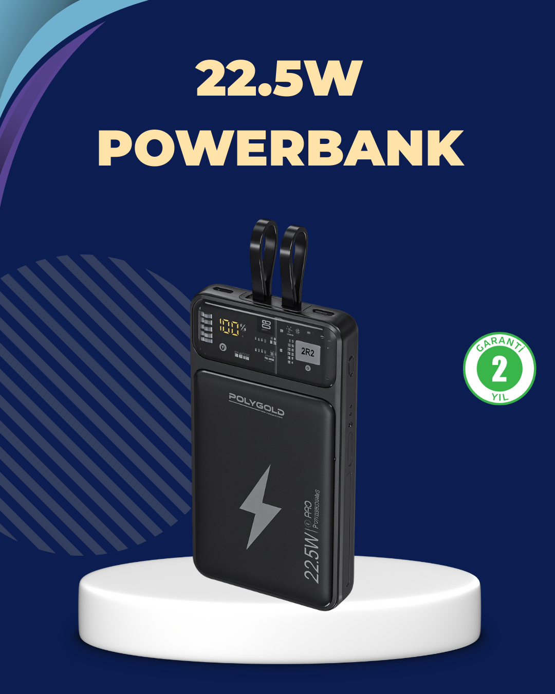 Taşınabilir Powerbank 22.5W Hızlı Şarj Destekli
