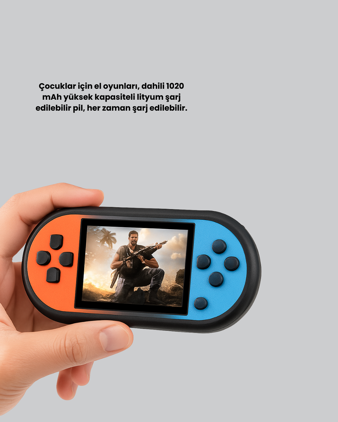 geçmişin efsane oyunlarını günümüz teknolojisiyle buluşturan kompakt bir oyun cihazıdır. HD LCD ekranı