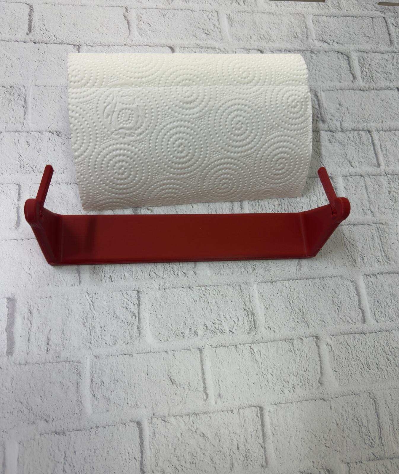 Dekoratif Kırmızı Kağıt Havlu Tutucu Duvar Askılı Model