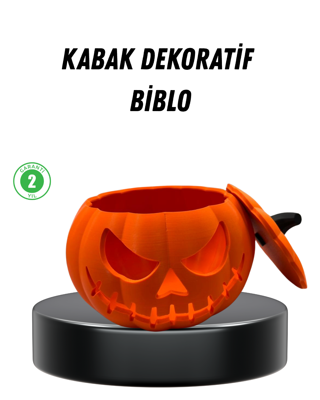 21 cm Kapaklı Balkabağı Kutu Konsept Dekor Şeker Saklama Kabı