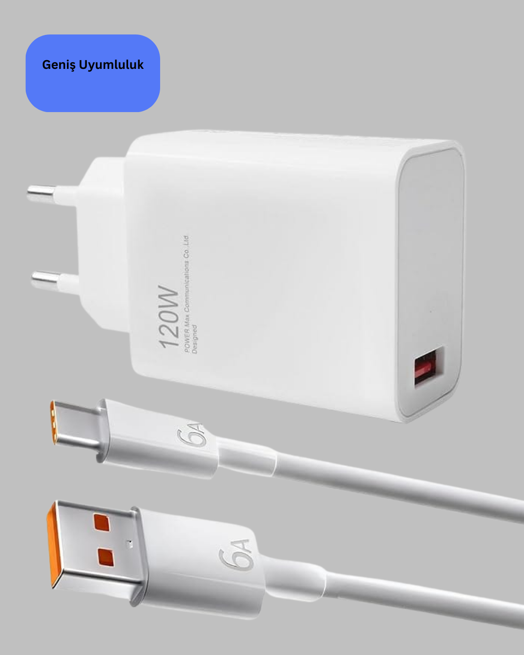 120 Watt turbo destekli şarj cihazı
