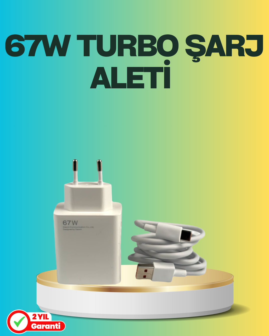 67 Watt Type C Turbo Şarj Seti TCL 20 30 50 Uyumlu