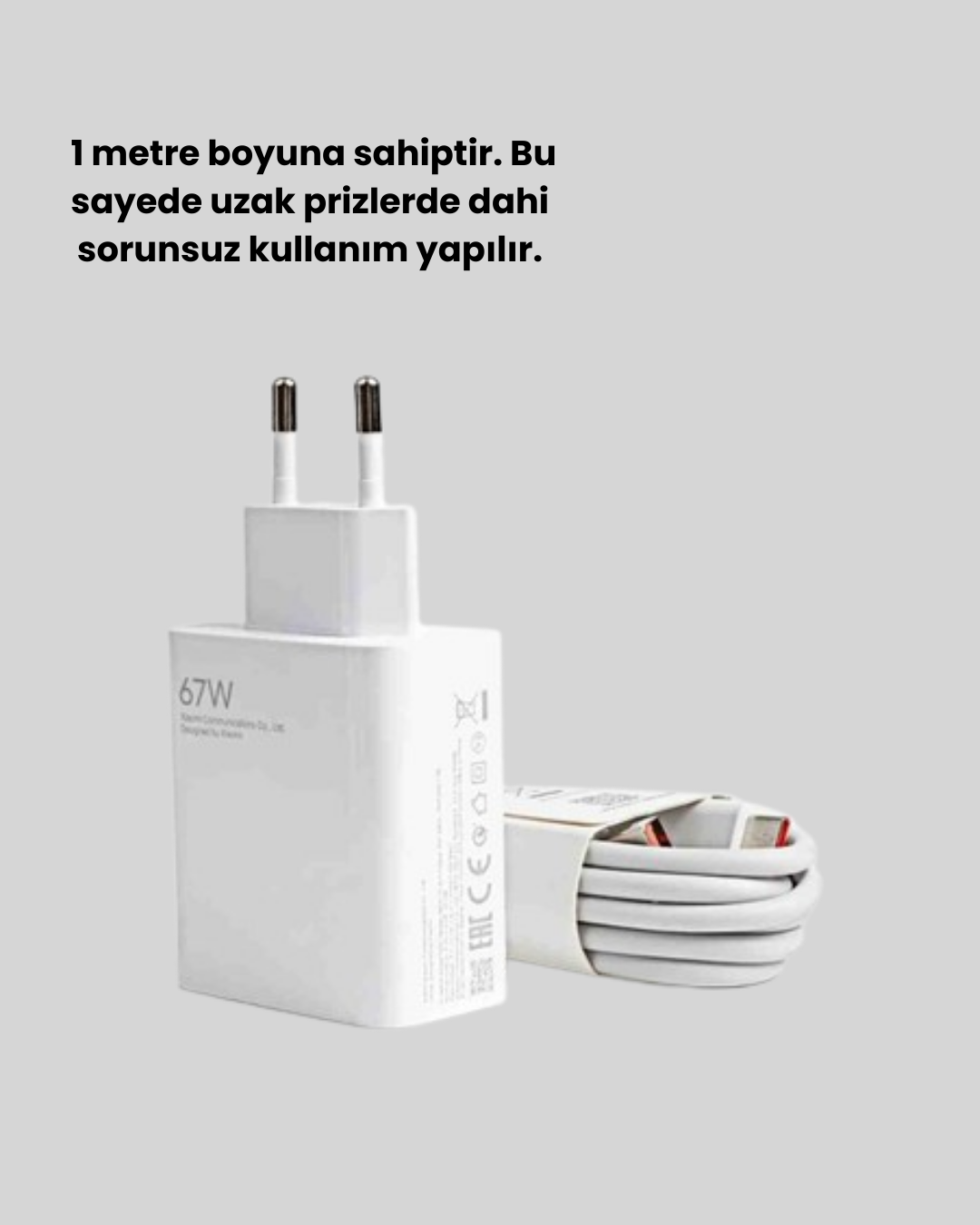 67 Watt hızlı şarj cihazı güçlü çıkış kapasitesi ile cep telefonları