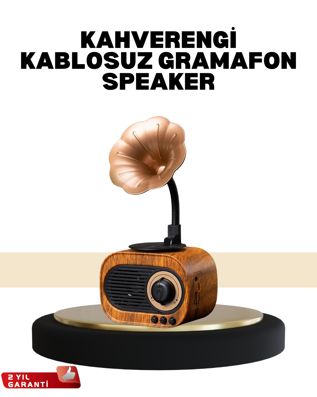 Mini Nostaljik Bluetooth Hoparlör FM Radyo 8 Saat Batarya