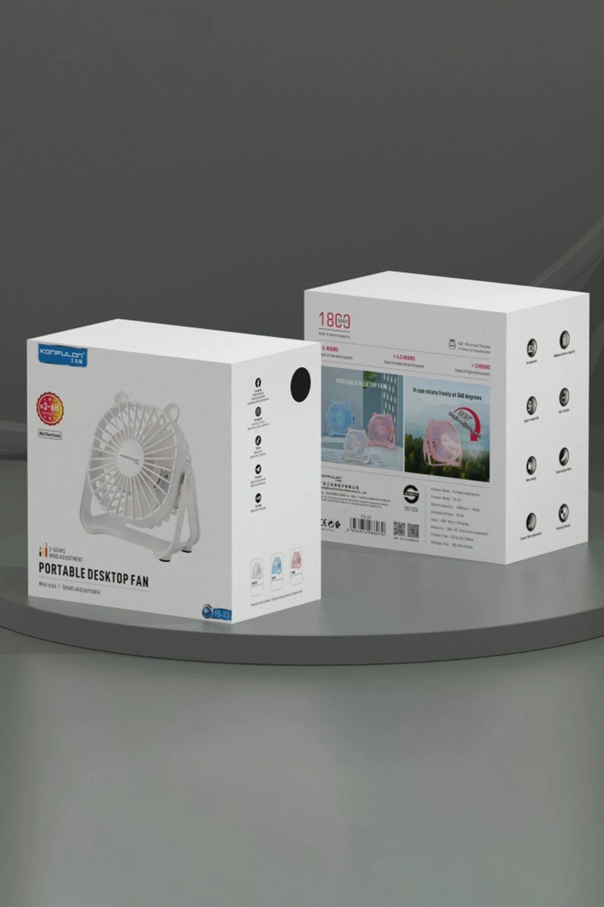 FS23 Masaüstü Soğutma Fanı✅ Taşınabilir ve Kompakt Tasarım FS23 modeli