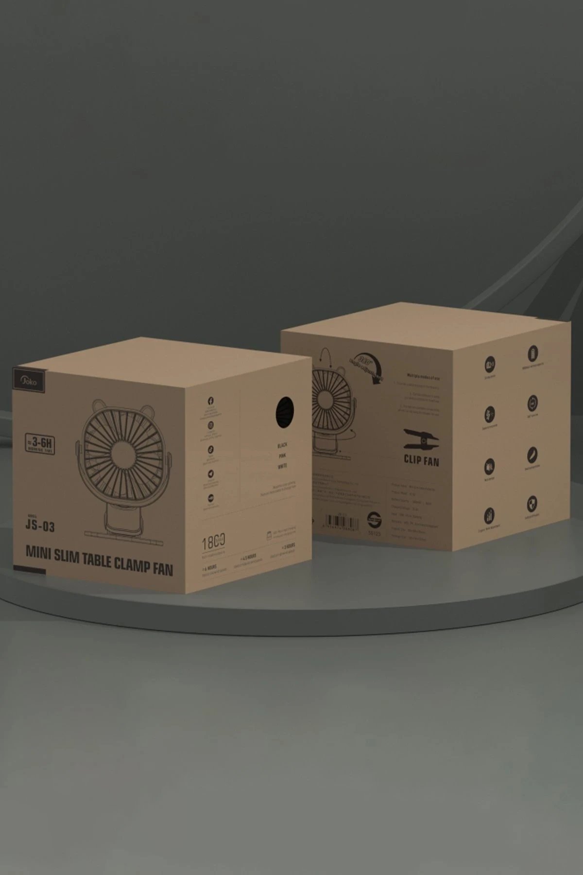JS03 Masaüstü Soğutma Fanı✅ Taşınabilir ve Kompakt Tasarım JS03 modeli