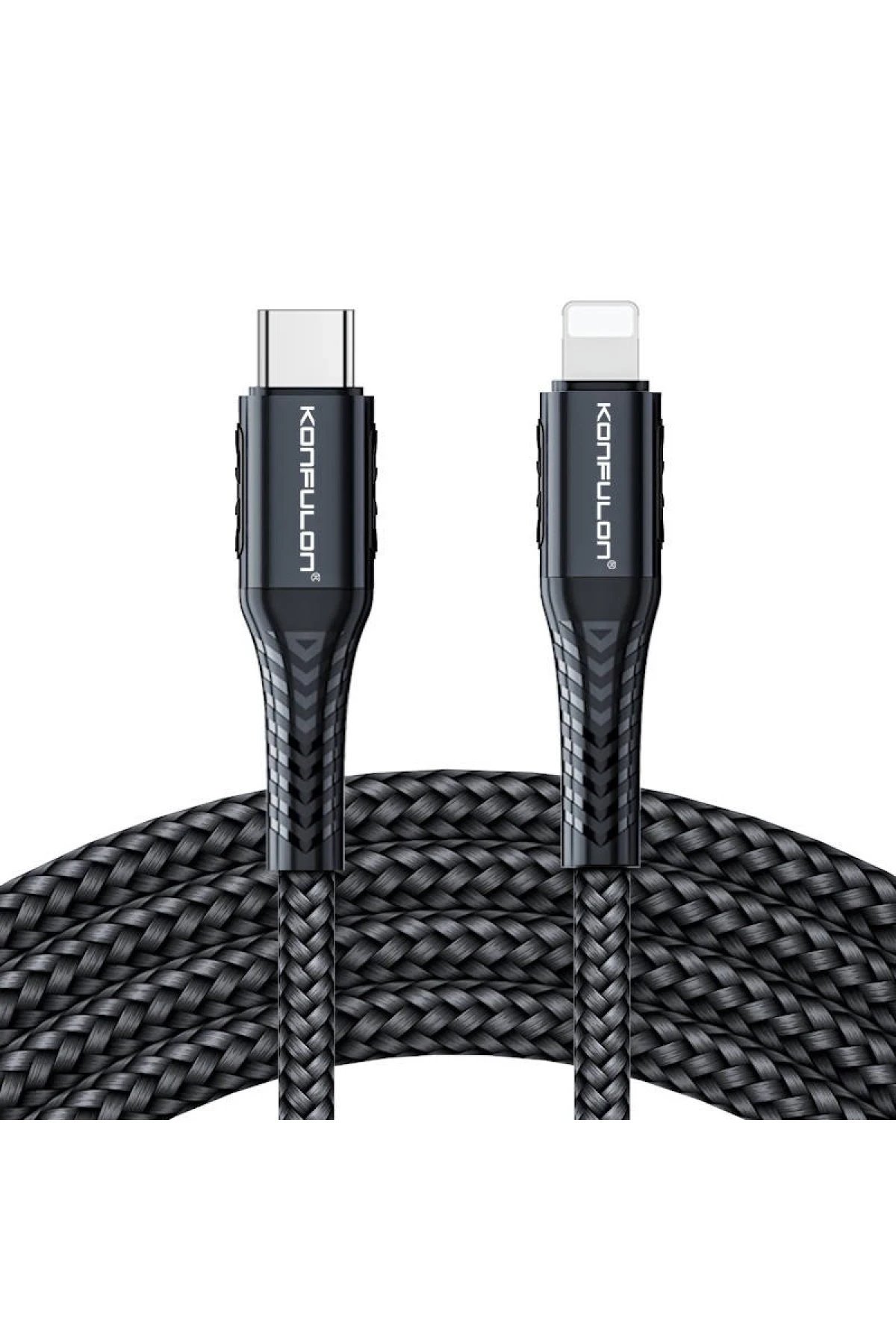 DC35 Type-C to Lightning Kablo 1MT - Siyah-(5796)