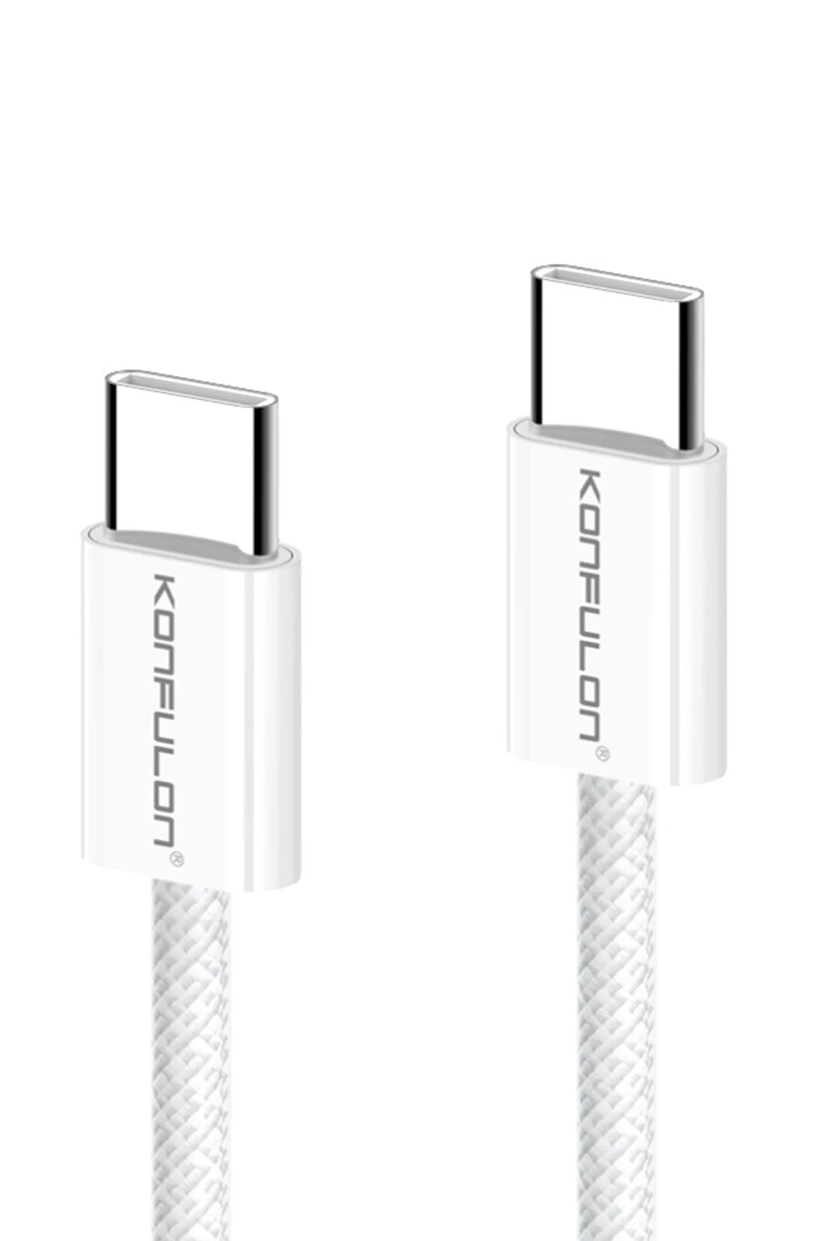 DC82 1M 60W Type-C to Type-C PD Hızlı Şarj Kablo - Beyaz-(5796)
