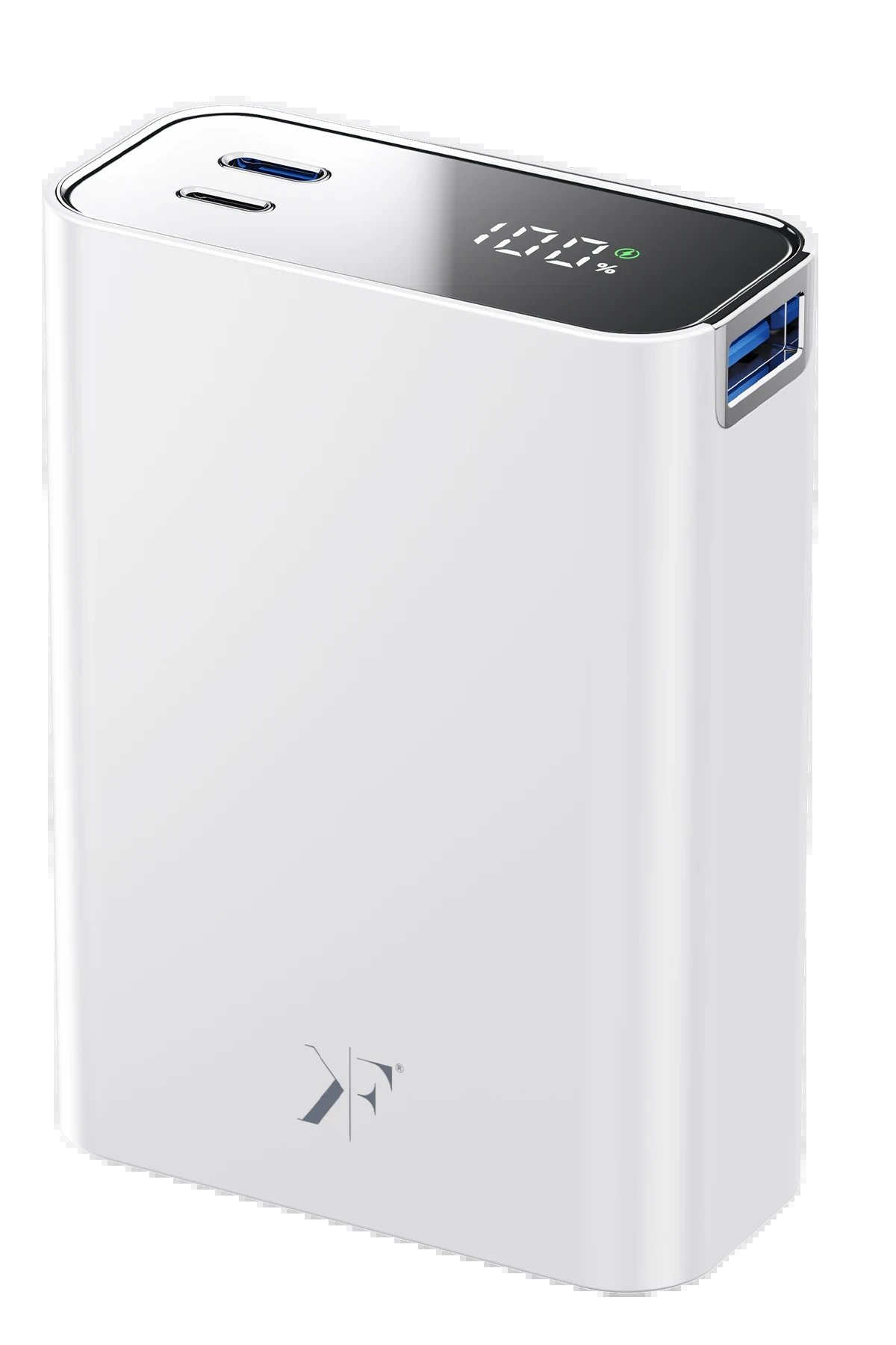 PW501 20.000 mAh Dijital Göstergeli 2 Adet 45W Type-C ve 22.5W USB Çıkışlı Şarj PD Hızlı Şarj Magsafe Powerbank - Beyaz-(5796)