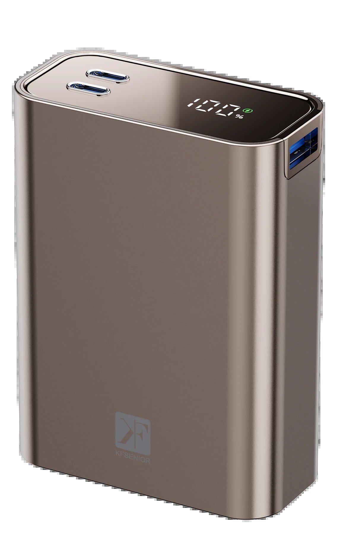 PW501 20.000 mAh Dijital Göstergeli 2 Adet 45W Type-C ve 22.5W USB Çıkışlı Şarj PD Hızlı Şarj Magsafe Powerbank - Titanyum-(5796)