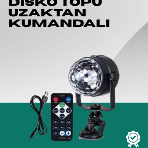 7 Farklı Aydınlatma Modu ve Ses Sensörlü Disko Topu Lambası