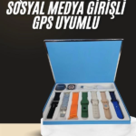 7 Kordonlu Unisex Akıllı Saat Çoklu Kordon Seçeneği Amoled Ekran