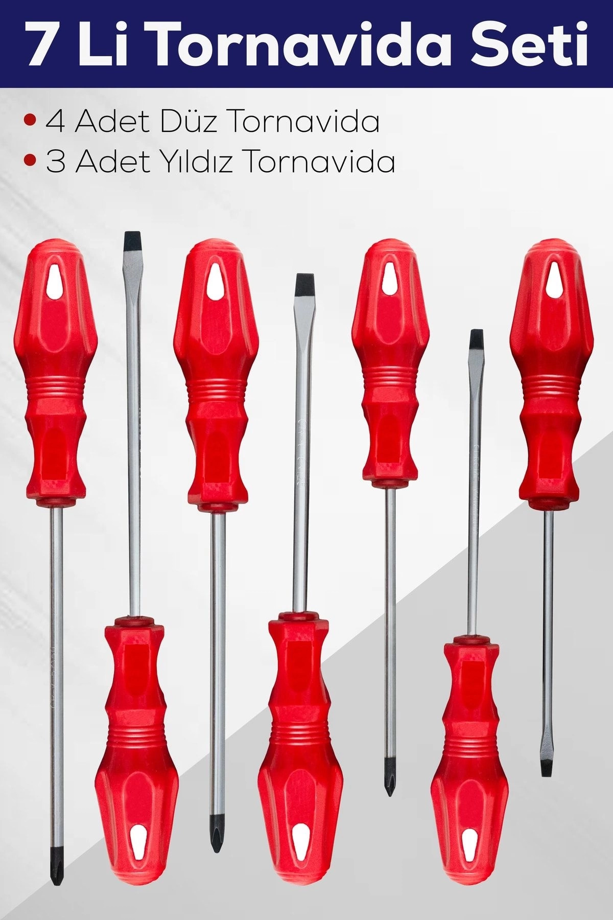 7'li Tornavida Seti (4 Düz Tornavida 3 Yıldız Tornavida)