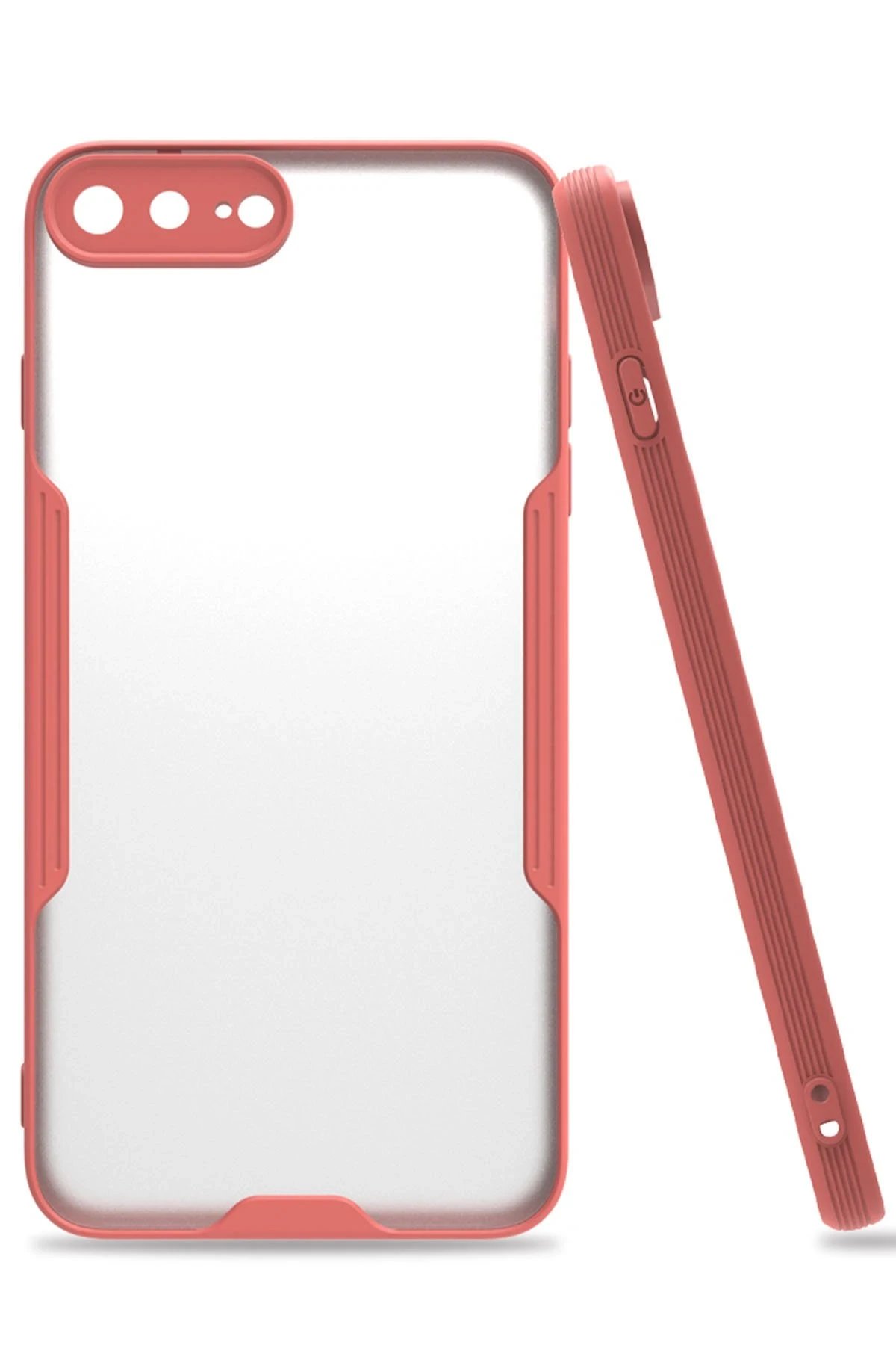 iPhone 7 Plus Kılıf Platin Silikon - Pembe-(5796)