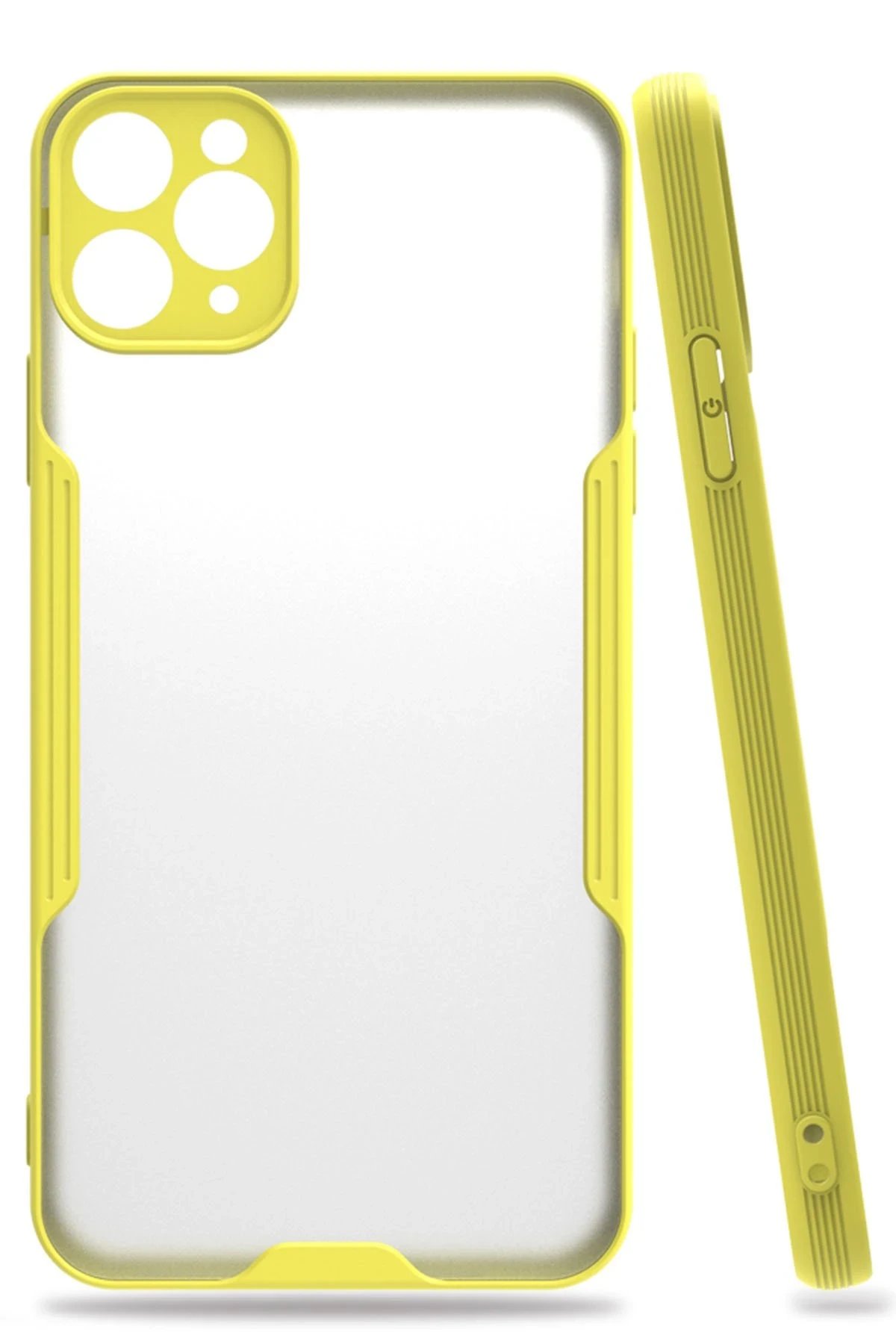 iPhone 11 Pro Kılıf Platin Silikon - Sarı-(5796)