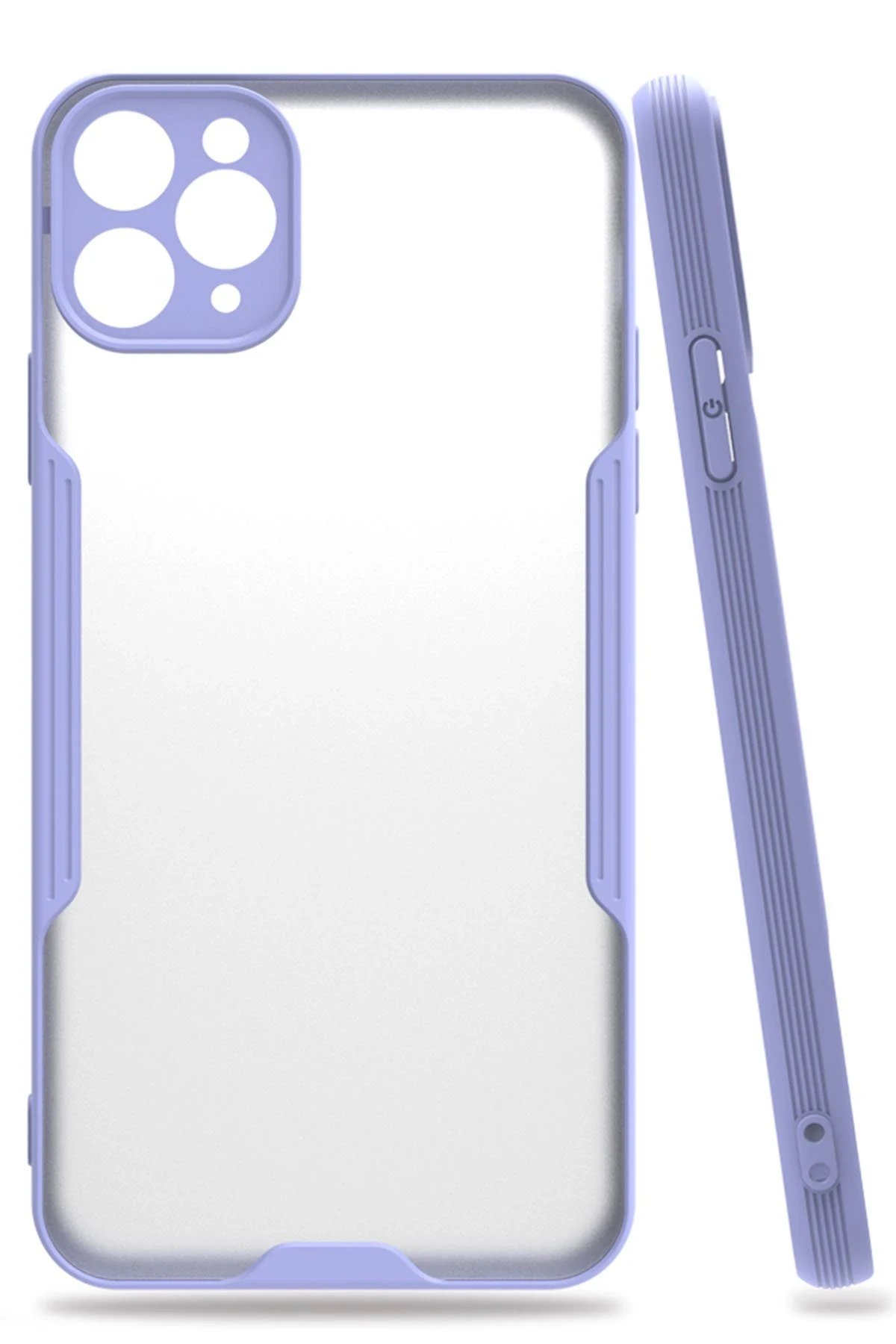 iPhone 11 Pro Max Kılıf Platin Silikon - Lila-(5796)