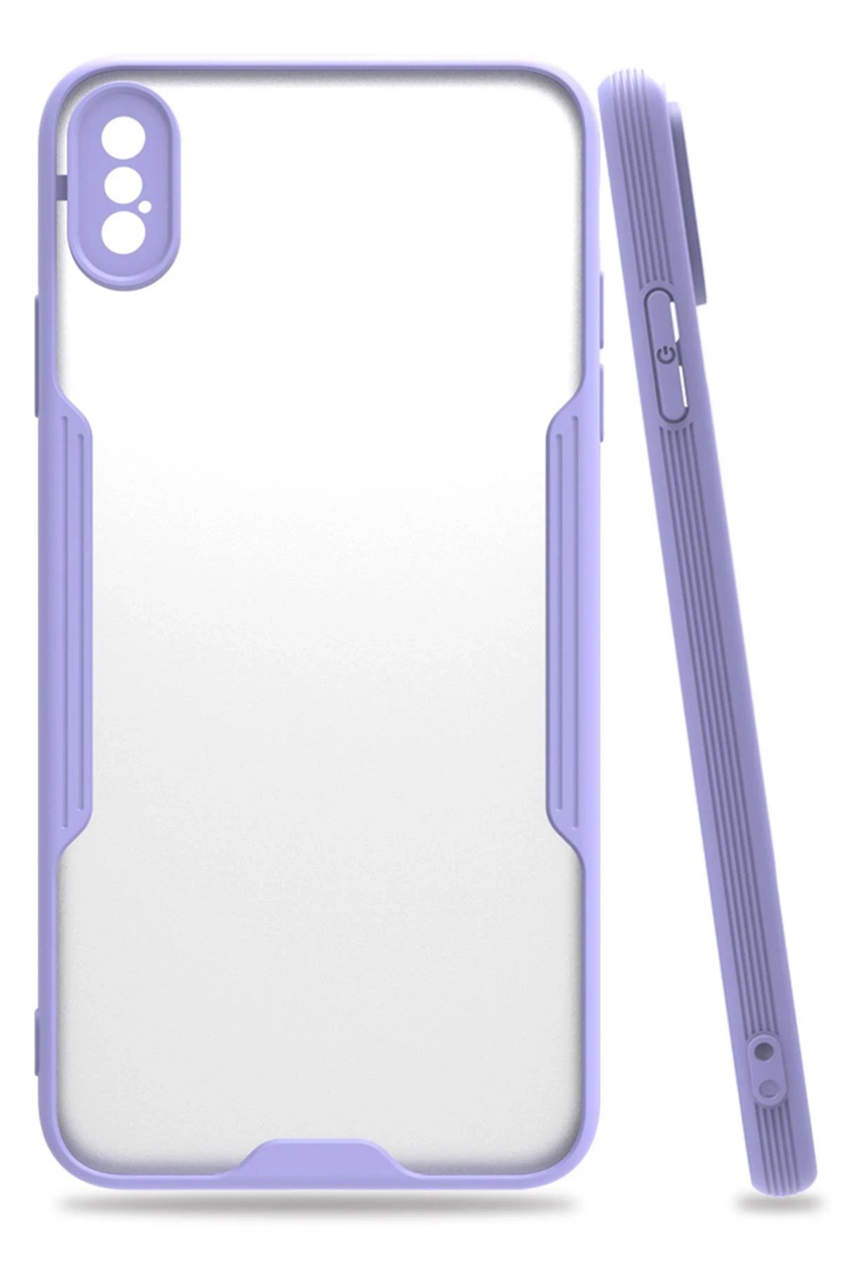 iPhone XS Max Kılıf Platin Silikon - Lila-(5796)