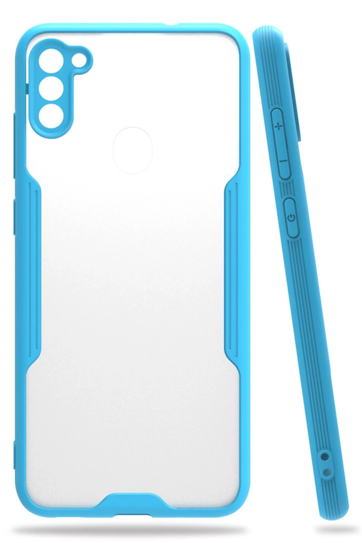 Samsung Galaxy A11 Kılıf Platin Silikon - Mavi-(5796)