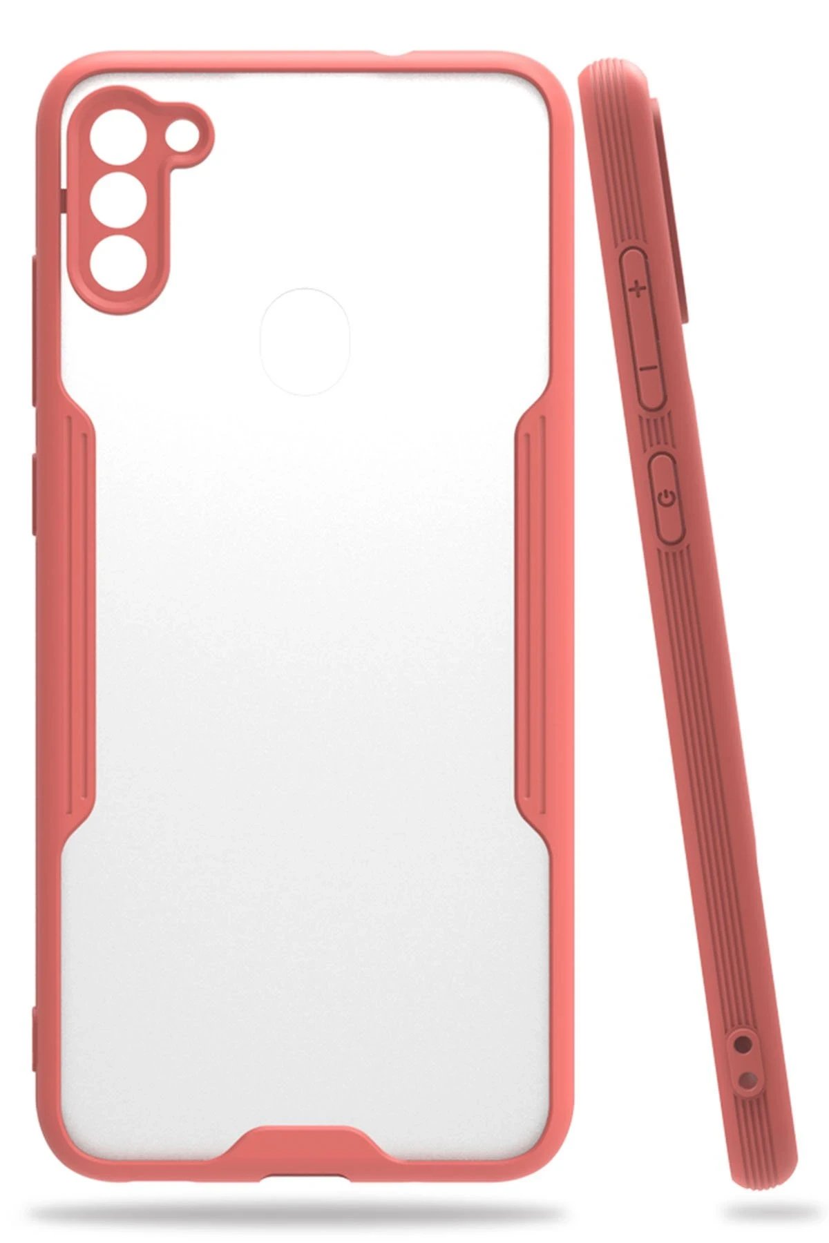 Samsung Galaxy A11 Kılıf Platin Silikon - Pembe-(5796)