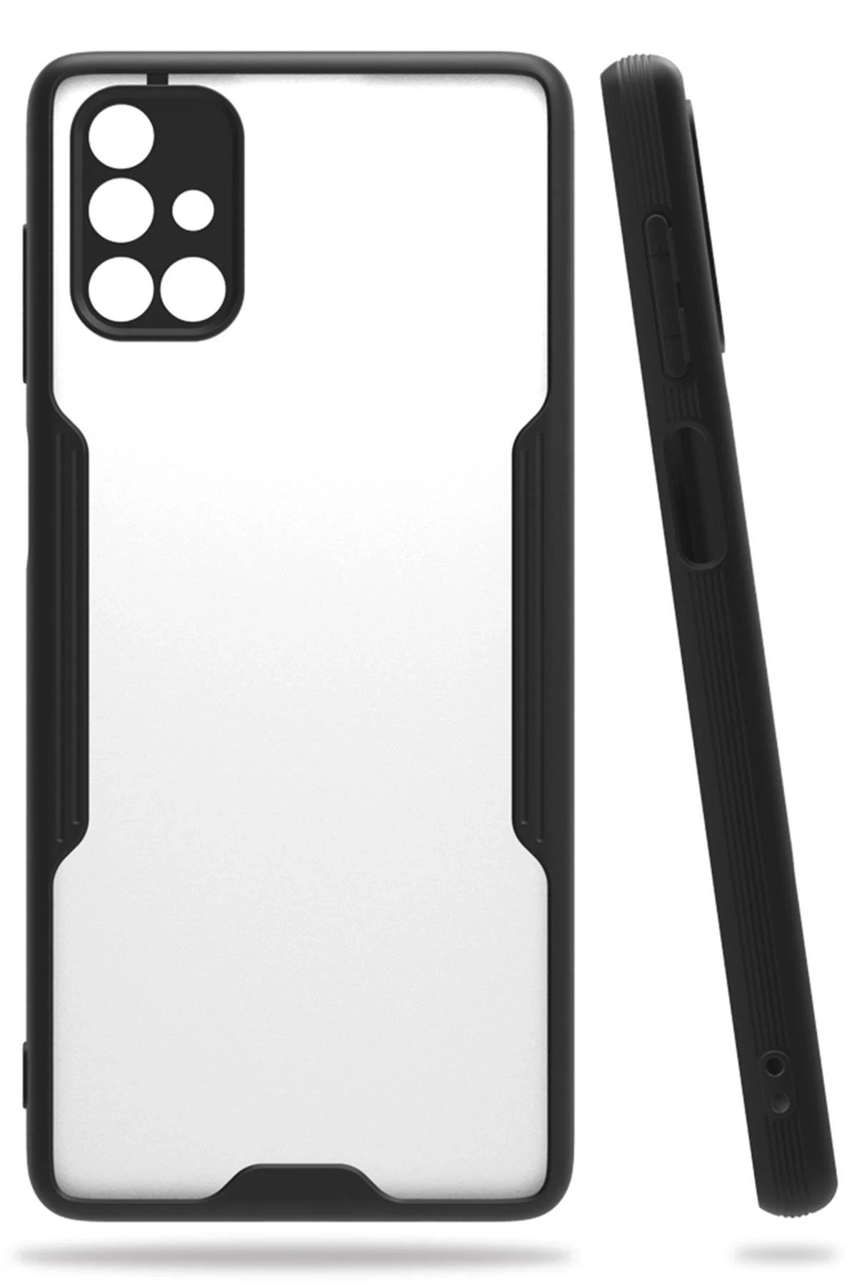 Samsung Galaxy M51 Kılıf Platin Silikon - Siyah-(5796)