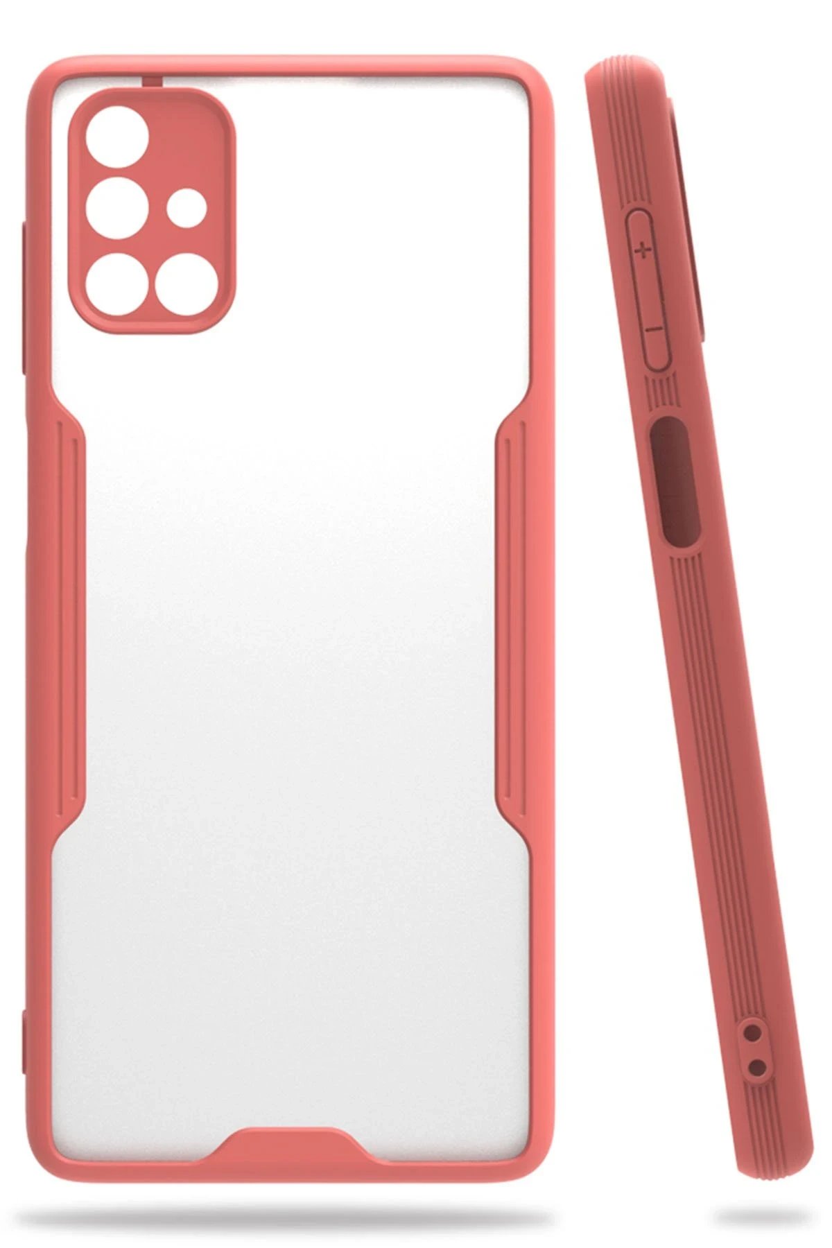 Samsung Galaxy M51 Kılıf Platin Silikon - Pembe-(5796)