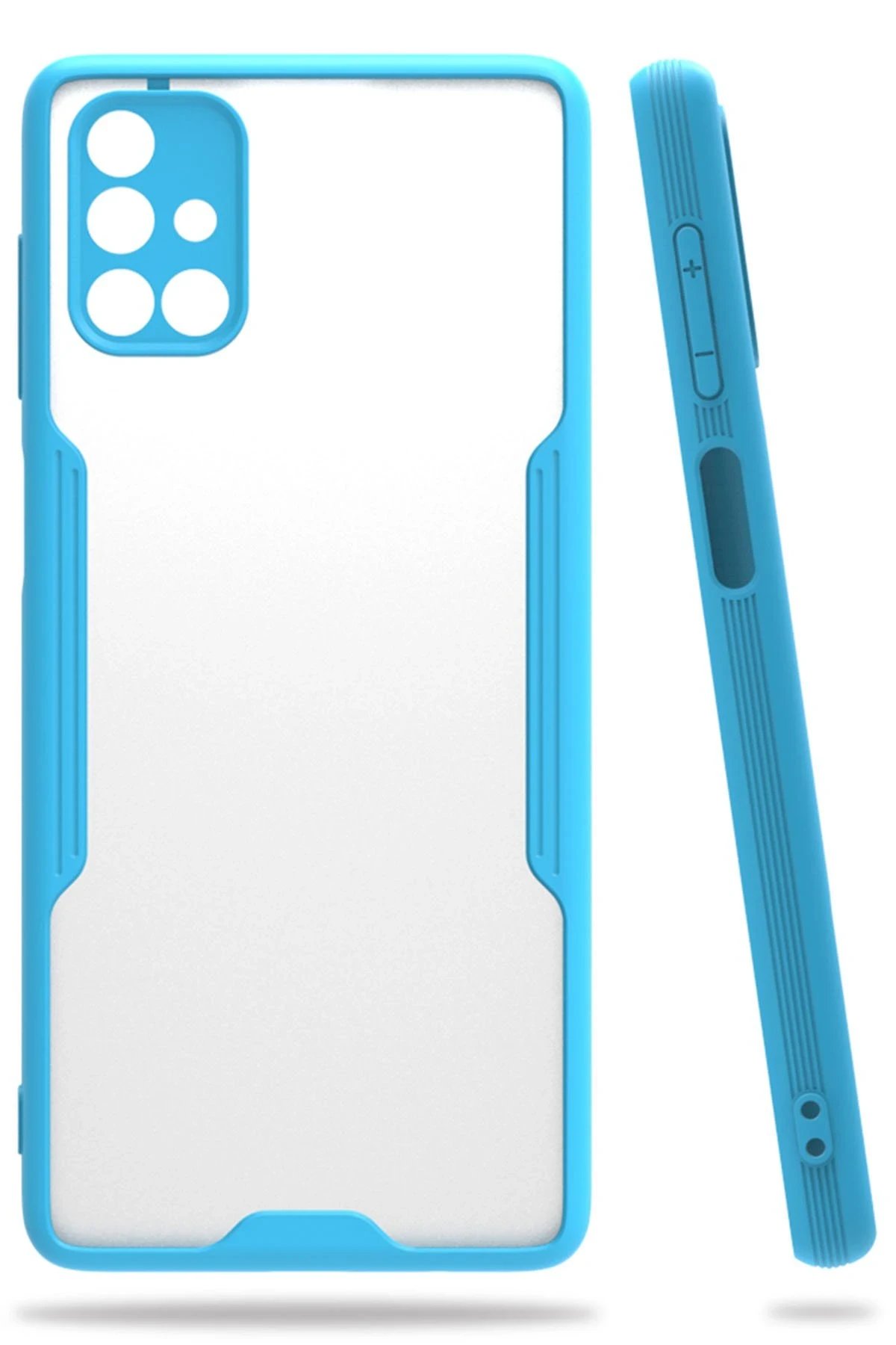 Samsung Galaxy M51 Kılıf Platin Silikon - Mavi-(5796)