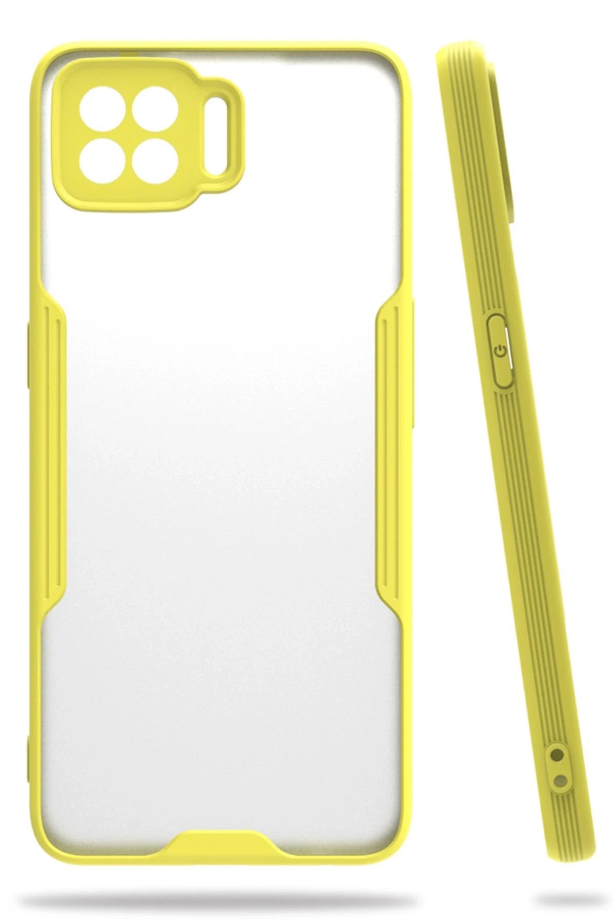 Oppo A73 Kılıf Platin Silikon - Sarı-(5796)