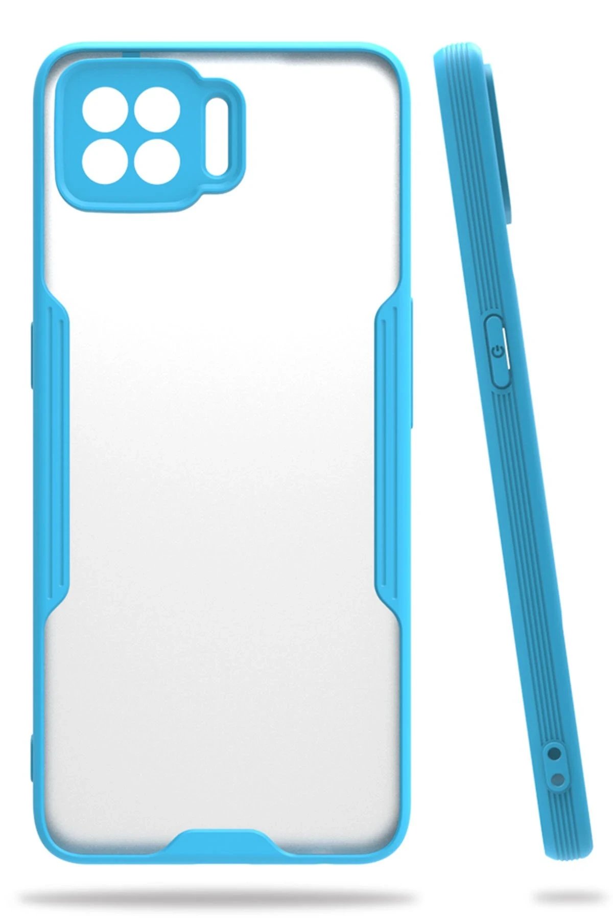 Oppo A73 Kılıf Platin Silikon - Mavi-(5796)