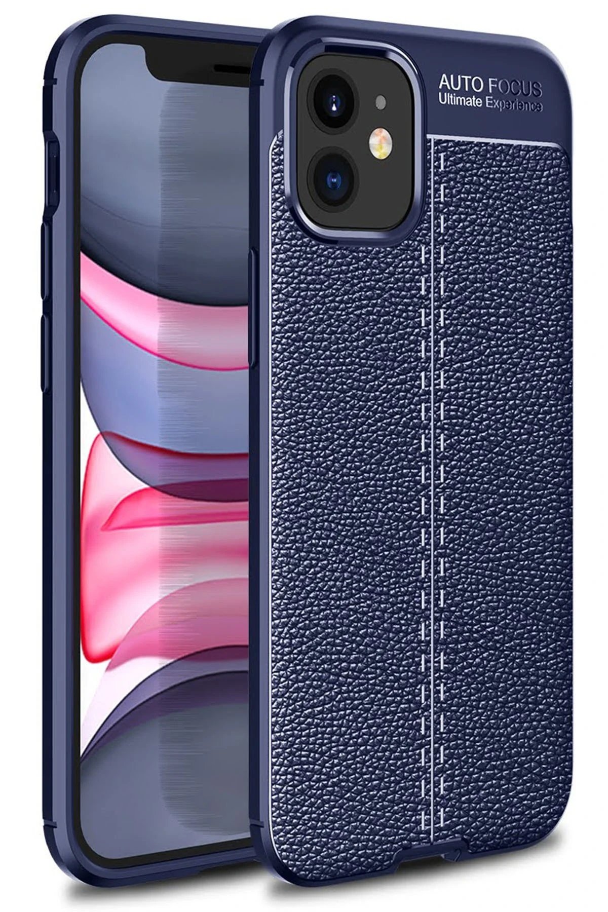 iPhone 12 Mini Kılıf Auto Focus Kapak - Lacivert-(5796)