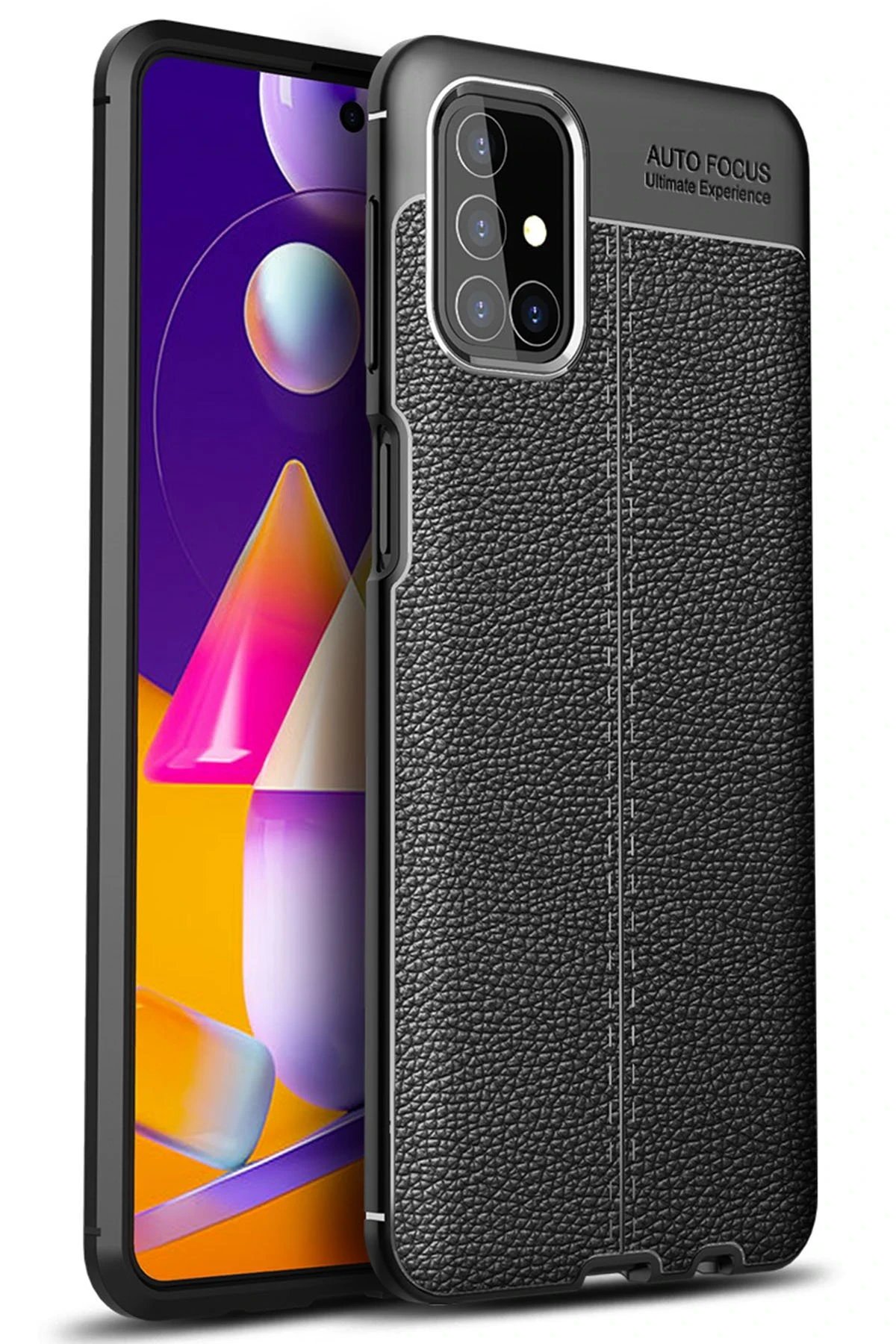 Samsung Galaxy M31S Kılıf Auto Focus Kapak - Siyah-(5796)