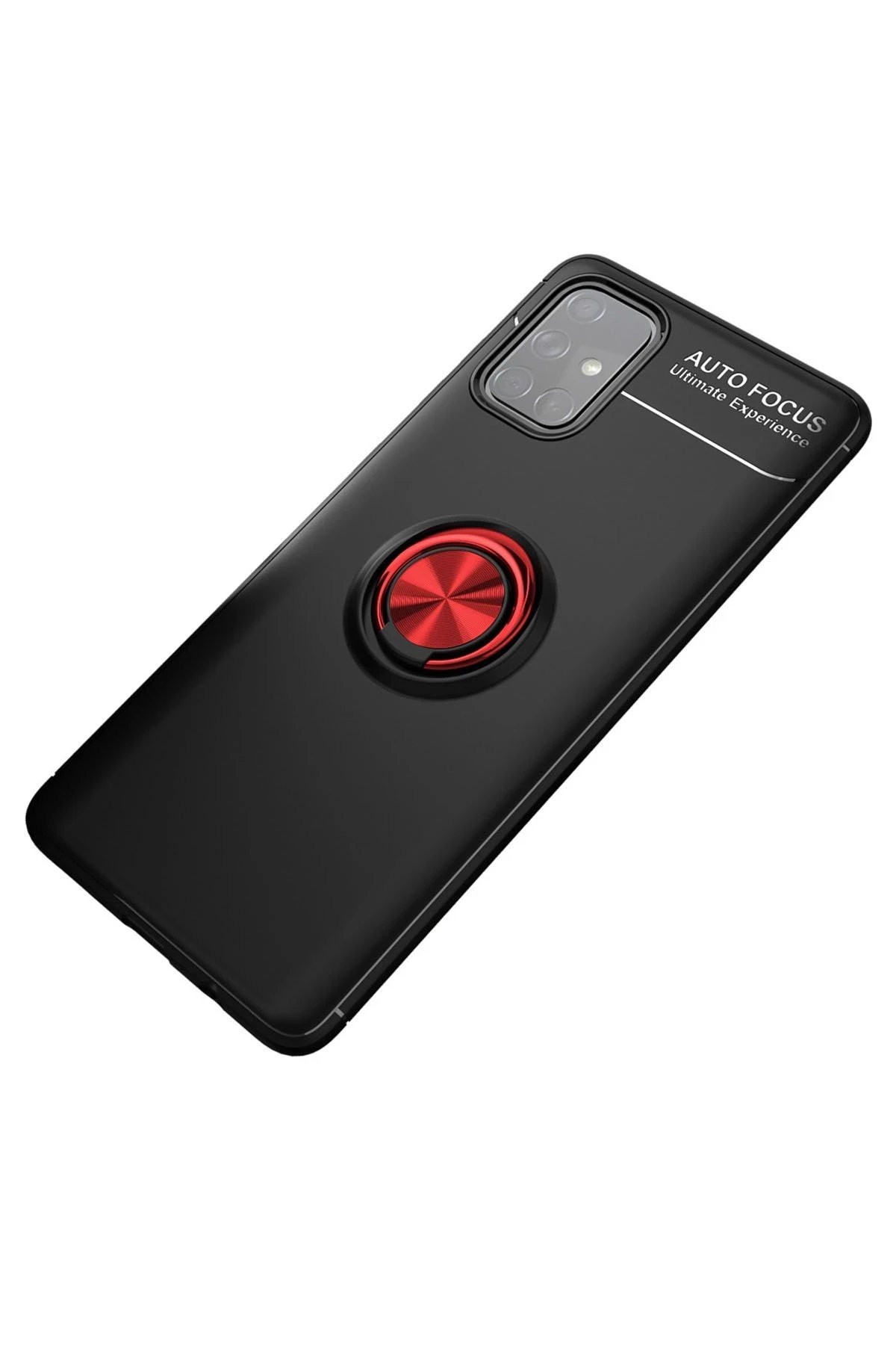 Samsung Galaxy M31S Kılıf Range Yüzüklü Silikon - Siyah-Kırmızı-(5796)