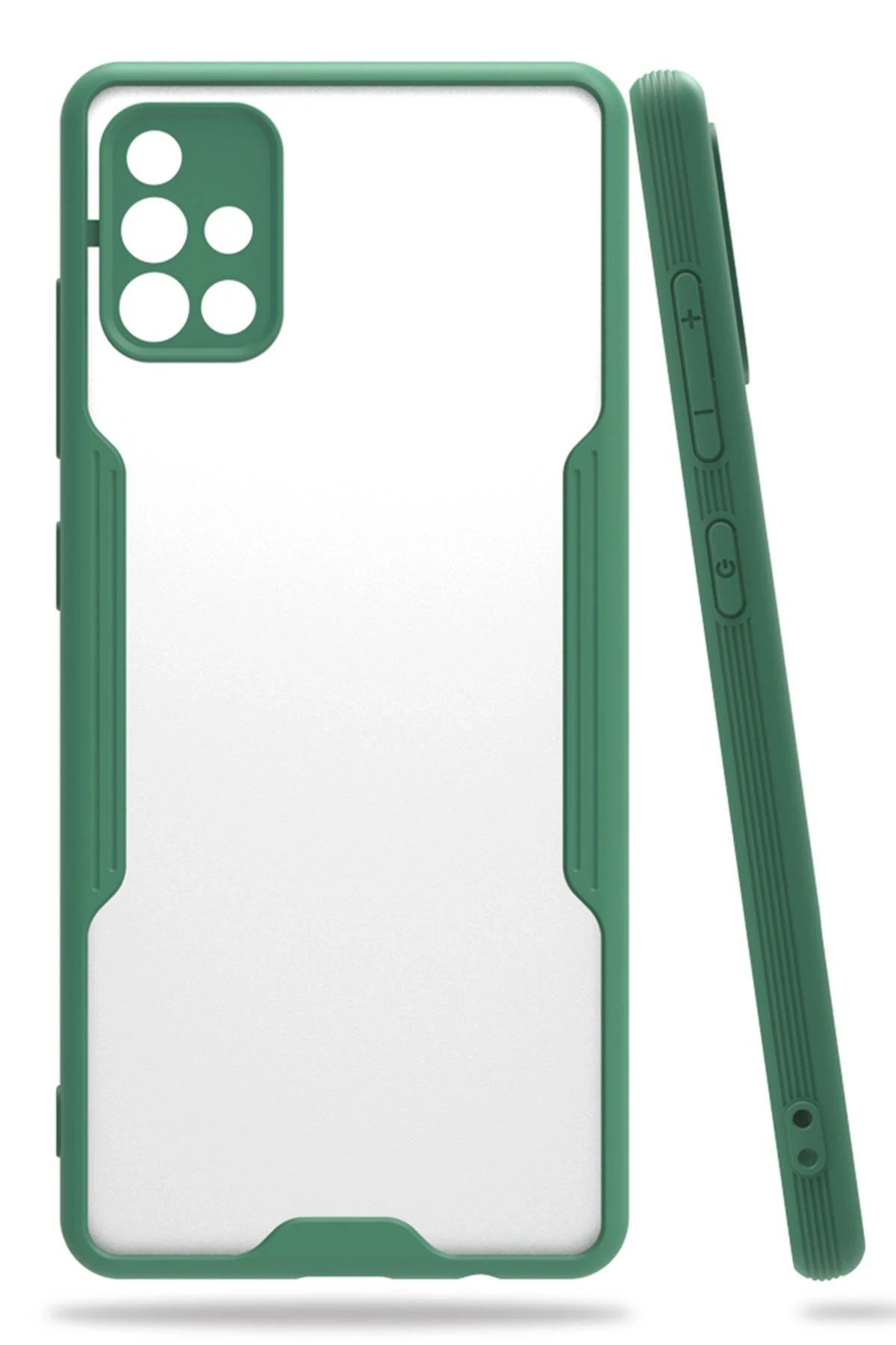 Samsung Galaxy A71 Kılıf Platin Silikon - Yeşil-(5796)