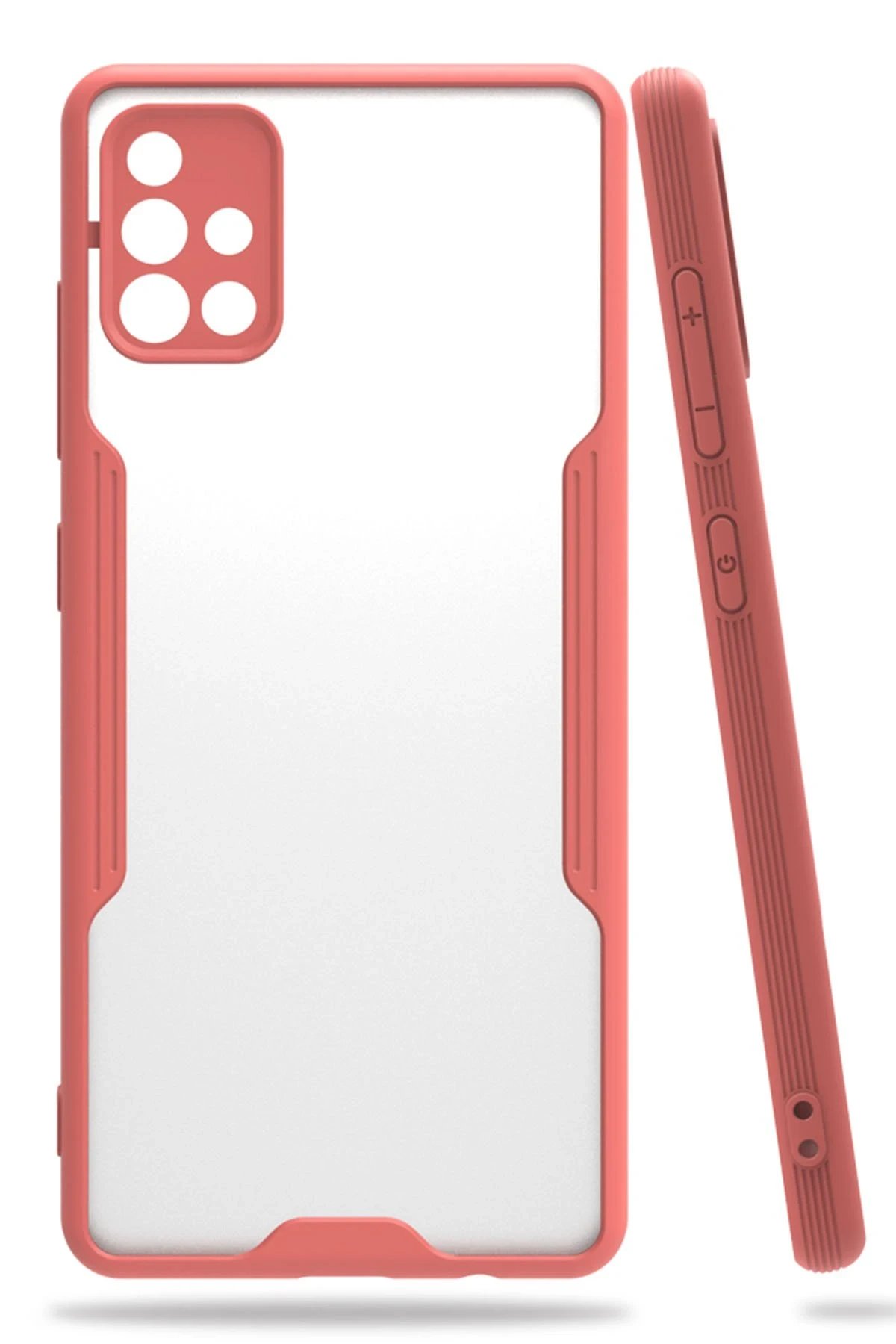 Samsung Galaxy A71 Kılıf Platin Silikon - Pembe-(5796)