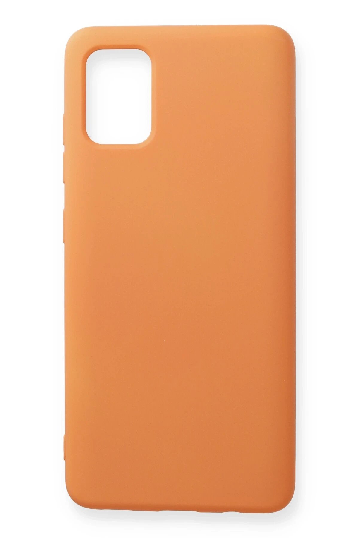 Samsung Galaxy A71 Kılıf Nano içi Kadife Silikon - Turuncu-(5796)