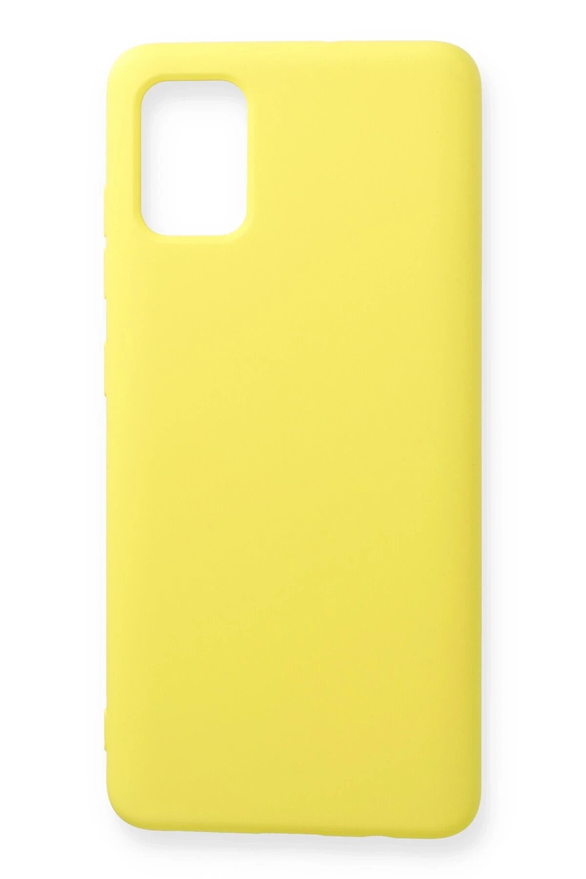 Samsung Galaxy A71 Kılıf Nano içi Kadife Silikon - Sarı-(5796)