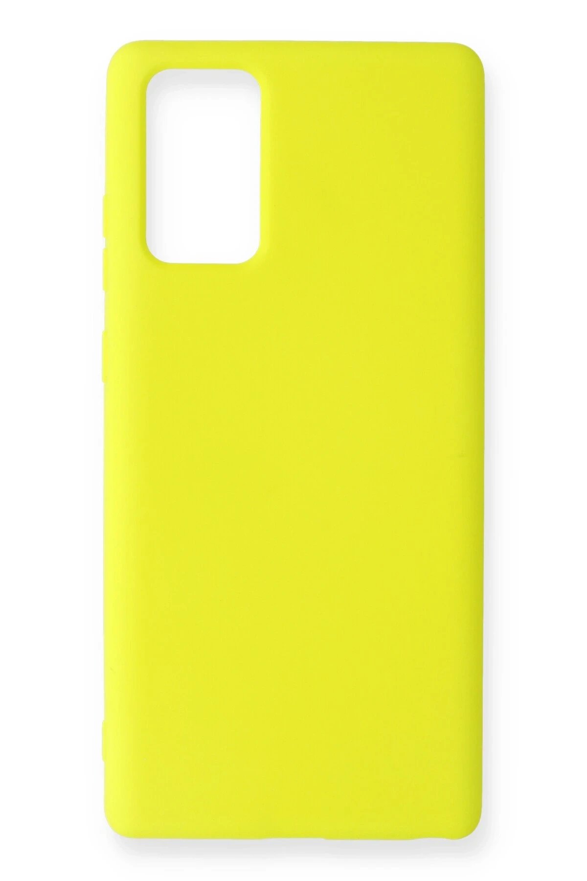 Samsung Galaxy Note 20 Kılıf Nano içi Kadife Silikon - Sarı-(5796)